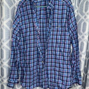 Men's Blue Plaid Shirt